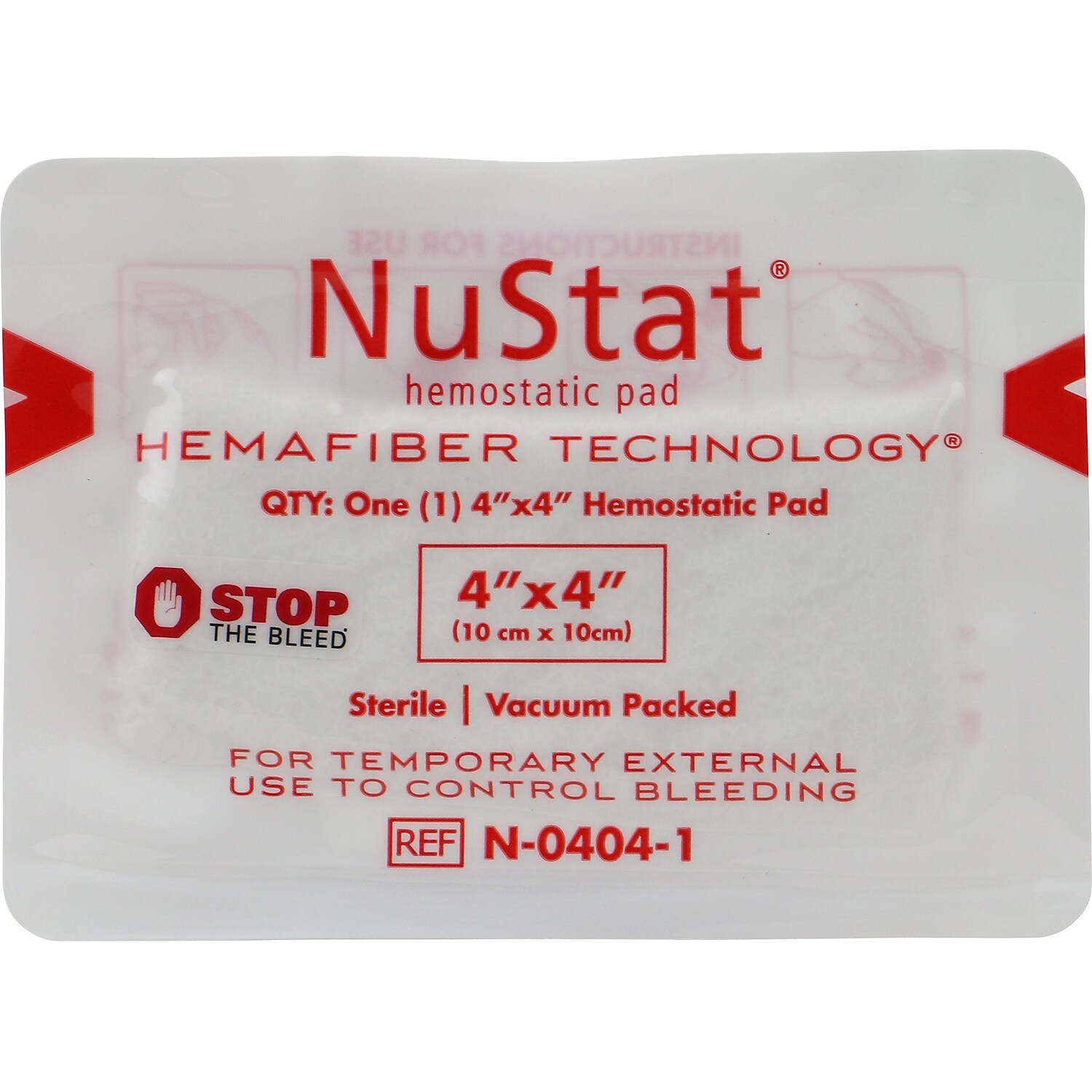 First Aid Only NuStat 4" Sterile Hemostatic Gauze Pad 10/Pack (91196