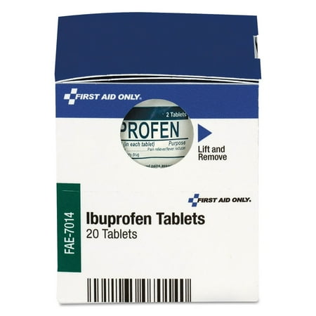 First Aid Only® Over The Counter Pain Relief Medication For First Aid Cabinet, 20 Tablts