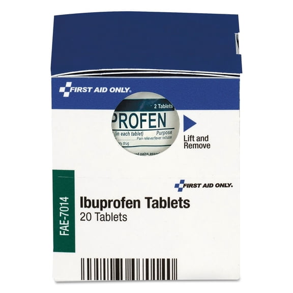 First Aid Only Over The Counter Pain Relief Medication For First Aid Cabinet, 20 Tablts