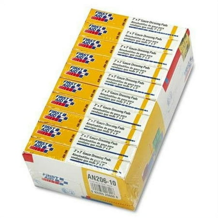 First Aid Only Refill Gauze Pads for Ansi-Compliant First Aid Kits/Cabinets, 3" x 3", 40/Pack