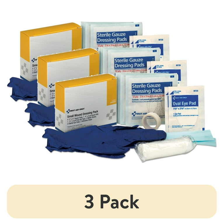 Small Wound Dressing Kit, Includes Gauze, Tape, Gloves, Eye Pads, Bandages Small Wound Dressing Kit, Includes Gauze, Tape, Gloves, Eye Pads, Bandages