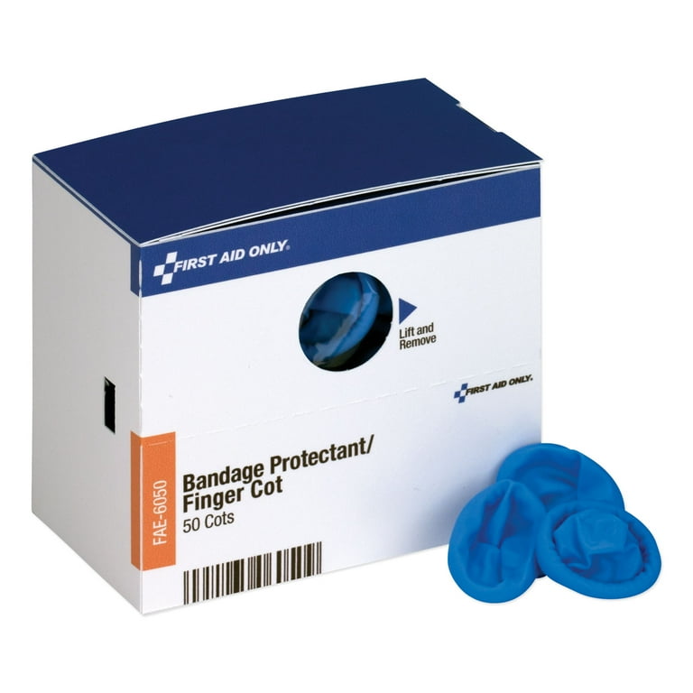 First Aid Only Smartcompliance Refill Finger Cots Blue Nitrile 50 box