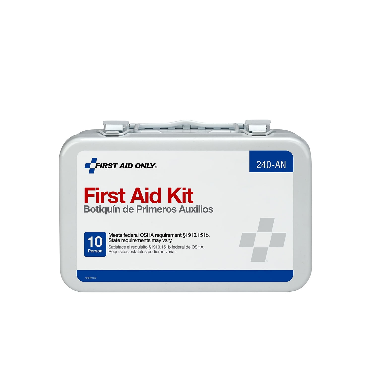 First Aid Only Unitized First Aid Kit for 10 People, 64-Pieces, OSHA/ANSI, Metal Case -FAO240AN