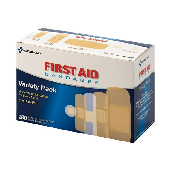 First Aid Only Variety Pack - Bandage set - sterile - clear, sheer (pack of 280)