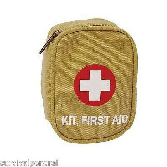First Aid Pouch Bag Military Style Personal Soldier 1st Kit Brown Coyote Canvas