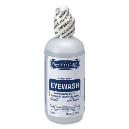 "First Aid Refill Components Disposable Eye Wash, 4 Oz Bottle | Bundle of 2 Each"