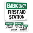 thumbnail image 1 of First Aid Station OSHA Emergency Rigid Plastic Sign 18 Inch x 12 Inch - 5 Pack, 1 of 8