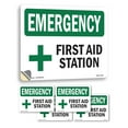 thumbnail image 1 of First Aid Station OSHA Emergency Vinyl Decal Label 14 Inch x 10 Inch - 5 Pack, 1 of 6