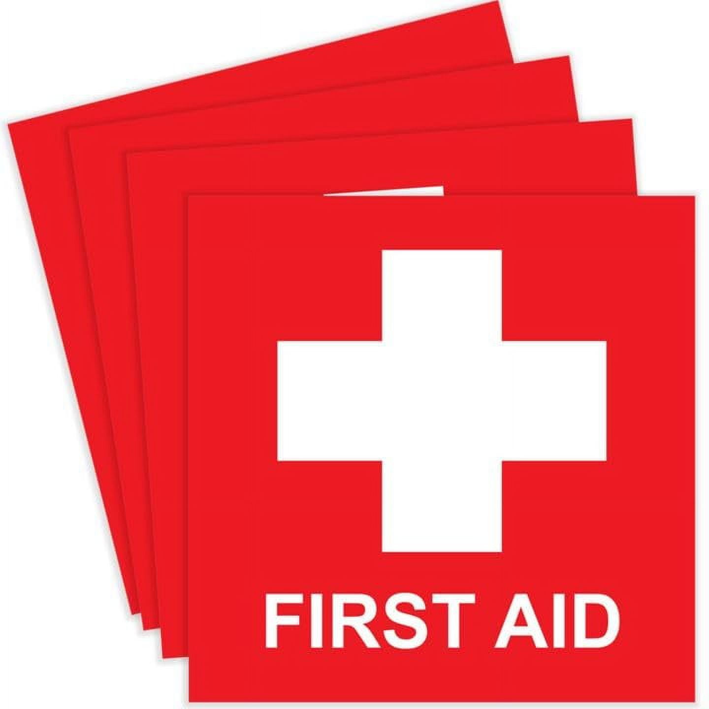 First Aid Sticker, First Aid Decal, Emergency 4 X 4 Inches, First Aid 