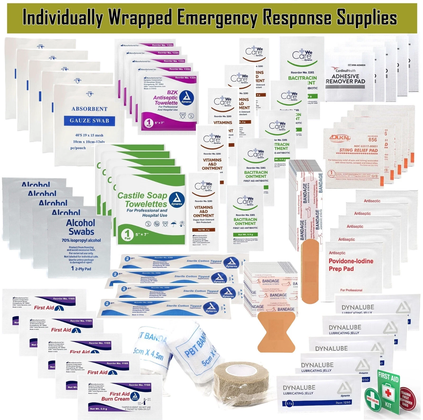 First Aid Variety Kit Sponge Gauze Ointment Sterile Bandages First Response Kit Essentials - 101 Pcs