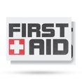 thumbnail image 1 of First Aid Vinyl Decal 2 Pack of 12 Inch x 16 Inch Weatherproof Heavy-Duty Adhesive Backing | Emergency Supplies, Workplace Safety, OSHA Compliance | Made in USA, 1 of 6