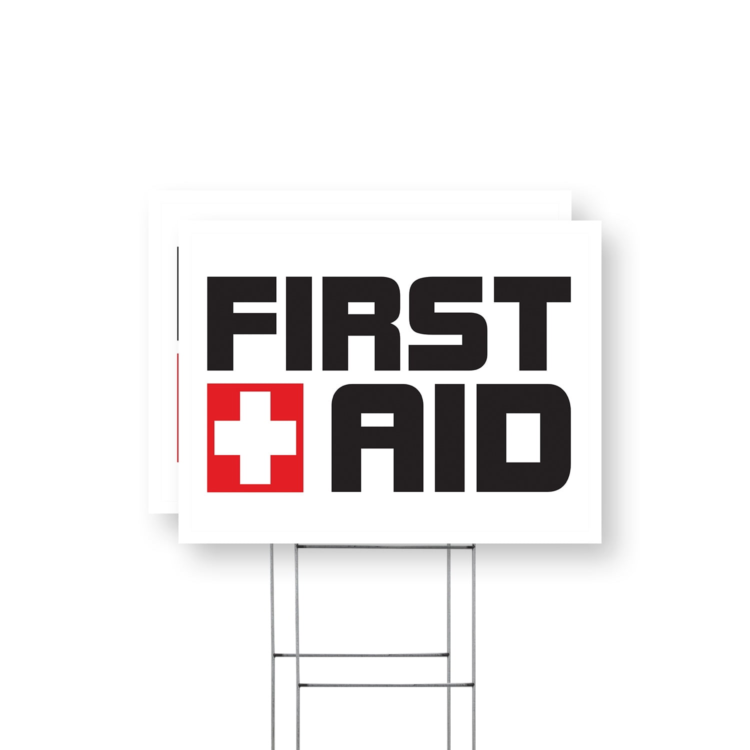 Rustic First Aid Sign First Aid Yard Sign 2 Pack of 12 Inch x 16 Inch Double Sided ...