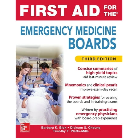 First Aid for the Emergency Medicine Boards Third Edition, (Paperback)