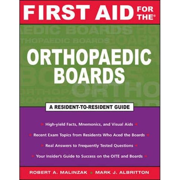Pre-Owned First Aid for the Orthopaedic Boards (Paperback) 007146106X 9780071461061