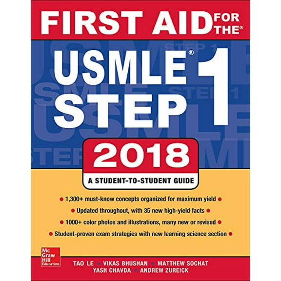 Pre-Owned First Aid for the USMLE Step 1 2018, 28th Edition (Paperback) by Tao Le, Vikas Bhushan, Matthew Sochat