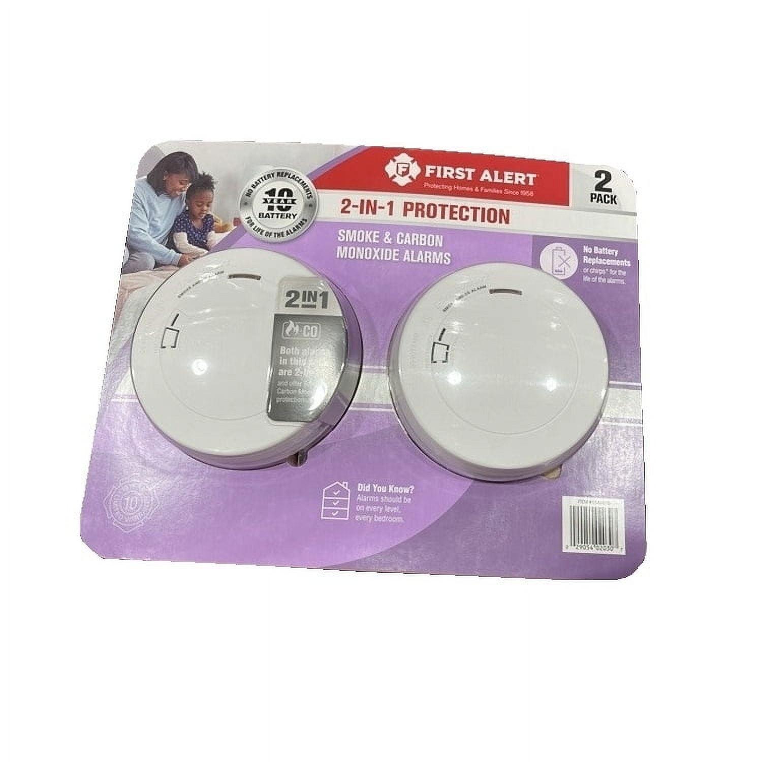 First Alert Combo 2in1 Smoke & Carbon Monoxide Alarms, No Battery