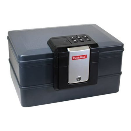 First Alert .39 Cubic Foot Waterproof Fire Chest with Digital Lock - 0.39 ft³ - Programmable, Key, Digital Lock - Fire Resistant, Water Proof - for Document - Internal Size 6" x 13.20" - Overall Size