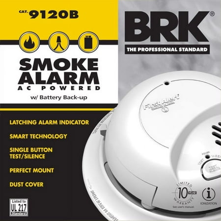 First Alert Hardwired 120V Ionization Smoke Alarm 9120B