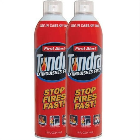 First Alert AF400-2 Tundra Aerosol Spray Fire Extinguisher, 2 Pack