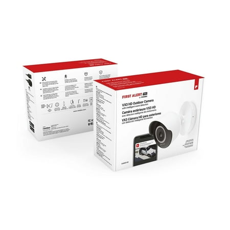 First Alert Advanced Event Detection 2 MP Outdoor CCTV Surveillance Camera, White
