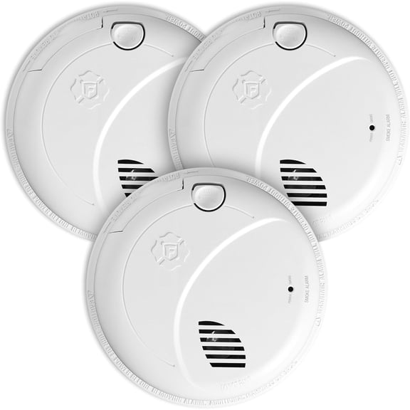 First Alert BRK, SM100V-AC, Interconnect Hardwire Smoke Alarm with Battery Backup & Voice Alerts, 3-Pack