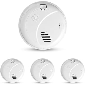 First Alert BRK SM100V-AC, Interconnect Hardwire Smoke Alarm with Battery Backup & Voice Alerts, 4-Pack