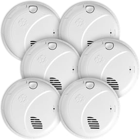 First Alert BRK SM100V-AC, Interconnect Hardwire Smoke Alarm with Battery Backup & Voice Alerts, 6-Pack