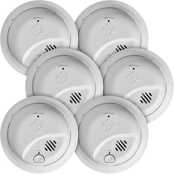 First Alert BRK SMI100-AC, Hardwire Interconnect Smoke Alarm with Battery Backup, 6-Pack
