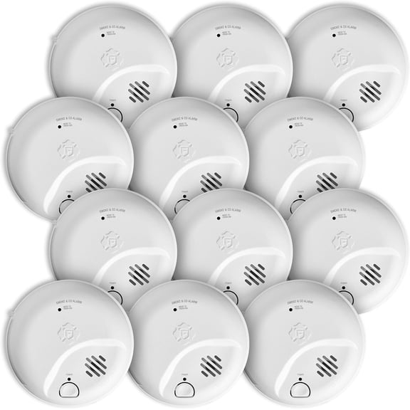 First Alert BRK, SMICO100 Battery-Operated Combination Smoke & Carbon Monoxide Alarm, 12-Pack