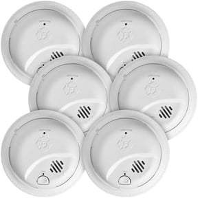 First Alert BRK Smoke Alarm, Interconnect Hardwire Detector with 10-Year Battery Backup, SMI105-AC, 6-Pack