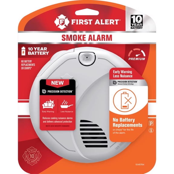 First Alert Dual Sensor Smoke Alarm with 10-Year Sealed Battery, 1 pk
