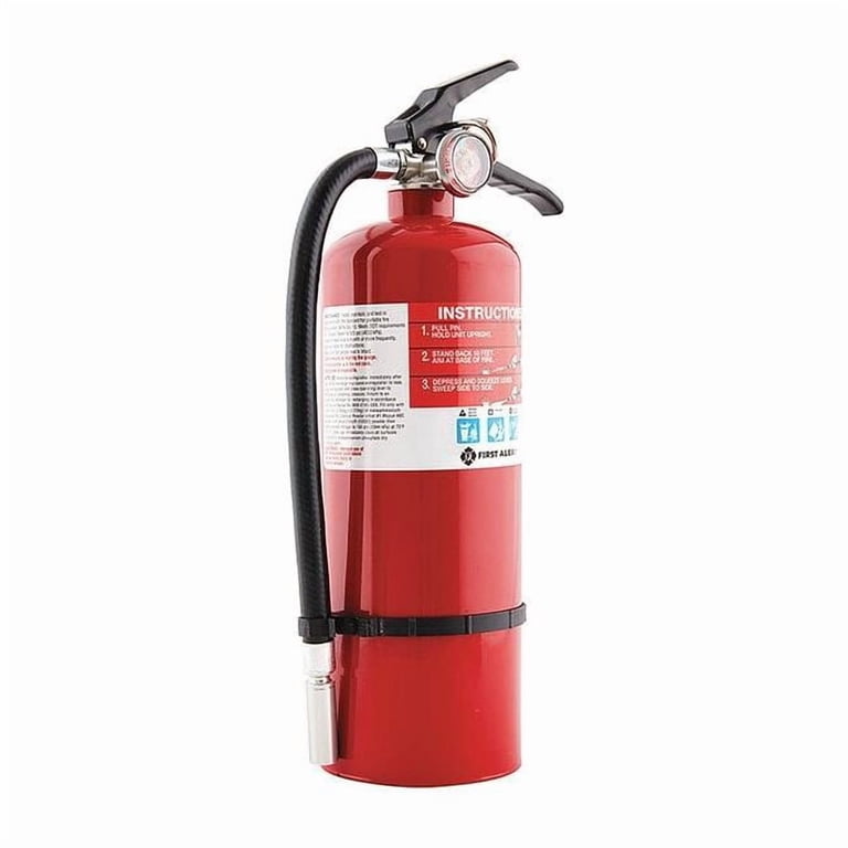 First Alert PRO5 Heavy Duty Fire Extinguisher, Rechargeable, Red