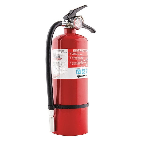 First Alert PRO5 Rechargeable Heavy Duty Plus Fire Extinguisher UL rated 3-A:40-B:C, Red