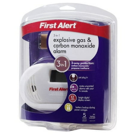 Combination Explosive Gas and Carbon Monoxide Alarm with Backlit Digital Display