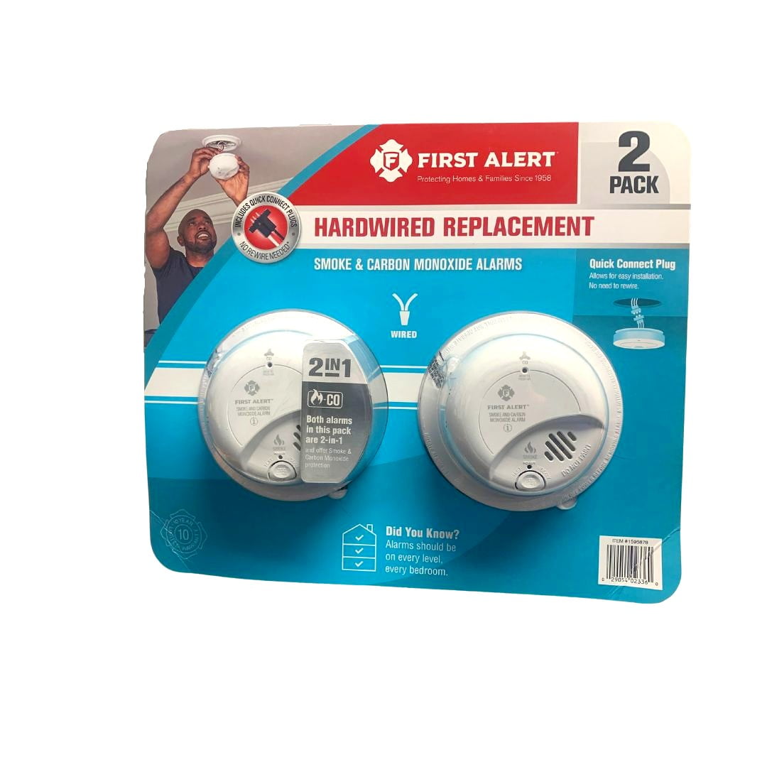 First Alert Hardwired Smoke & Carbon Monoxide Detectors 2in1 2 Pack