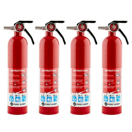 First Alert Home Fire Extinguisher (4 Pack), Rated 1-A 10-B C, Model HOME1