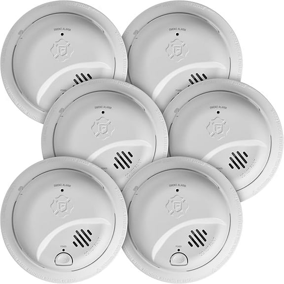 First Alert SMI100-AC, Hardwire Interconnect Smoke Alarm with Battery Backup, 6-Pack