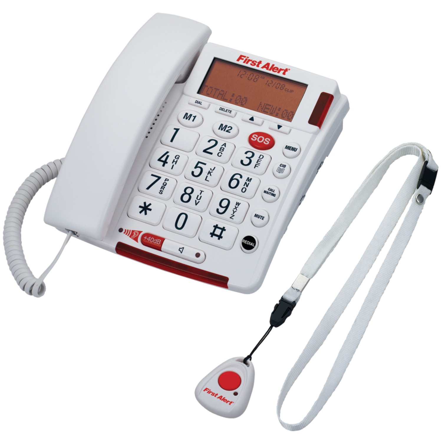 First Alert Sfa3800 Big-button Corded Telephone With Emergency Key & Remote Pendant - image 1 of 2