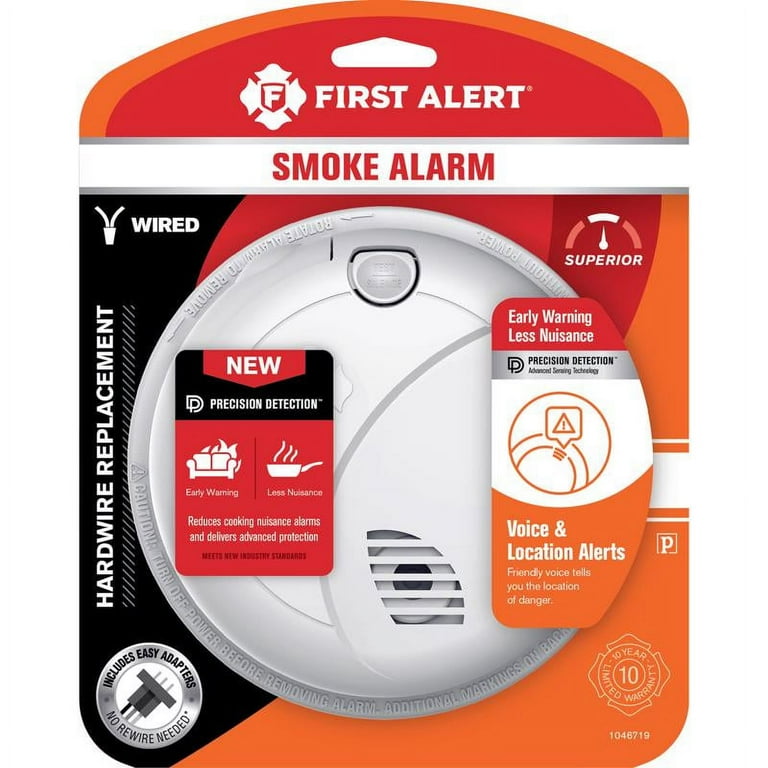 First Alert Voice Alert Hard-Wired Photoelectric Smoke