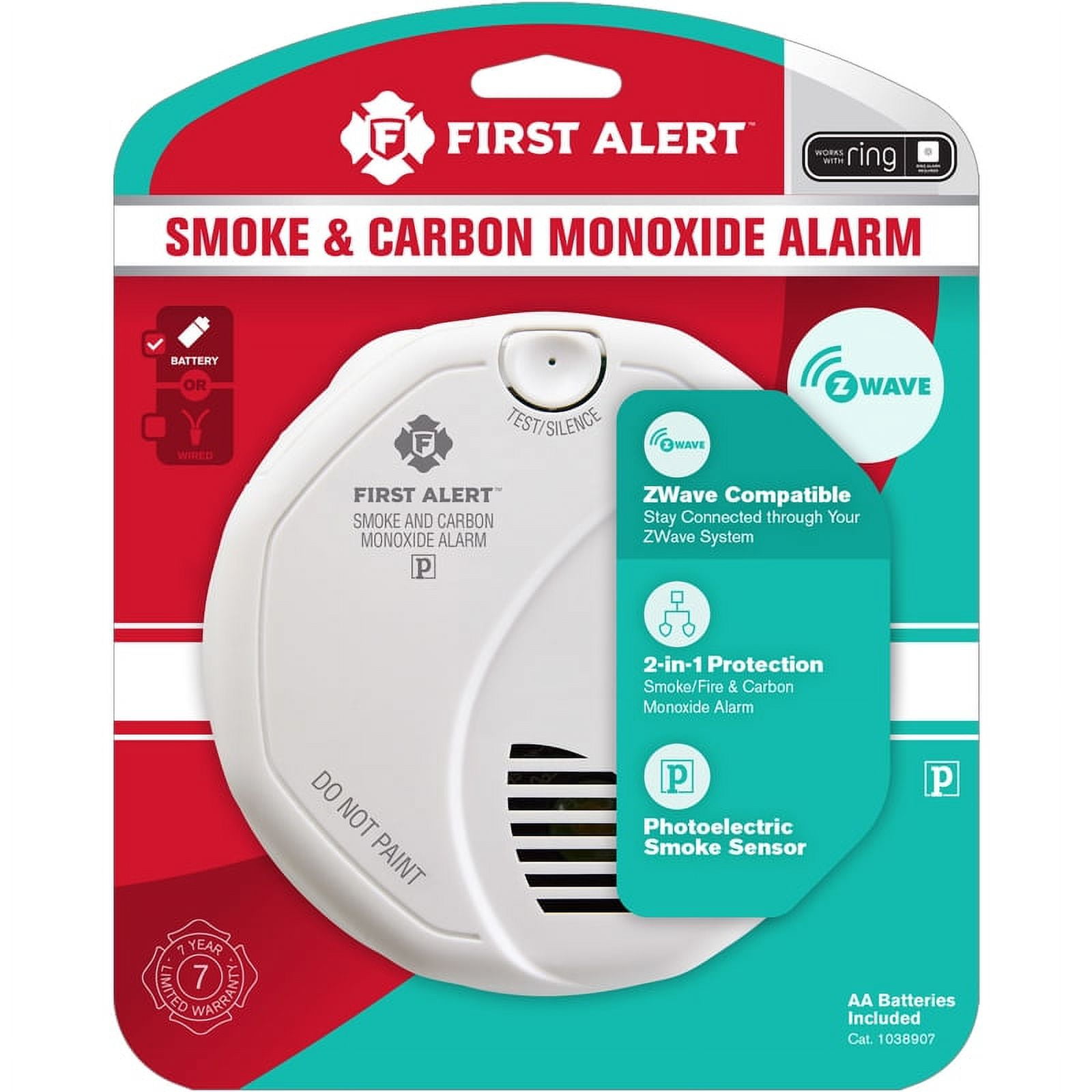 First Alert BatteryPowered Electrochemical/Photoelectric Smoke