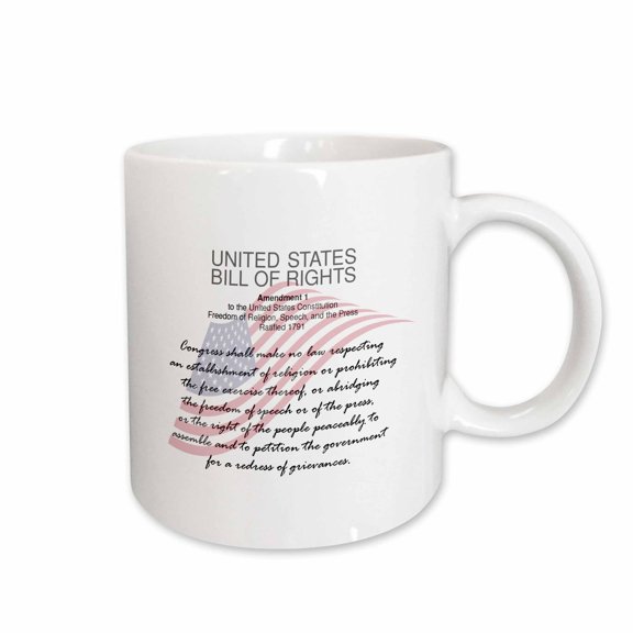 3drose, First Amendment to the Us Constitution. Freedom of Religion, Speech, 15oz Mug
