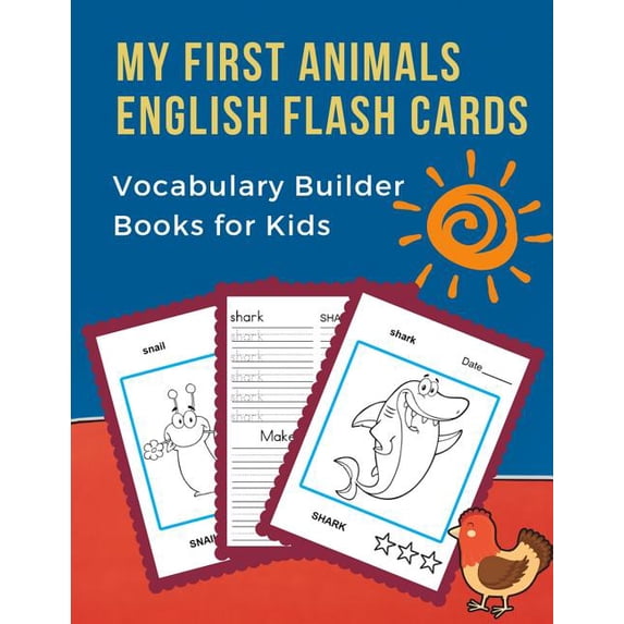My First Animals English Flash Cards Vocabulary Builder Books for Kids ...