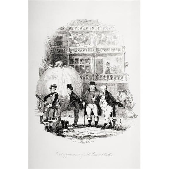 First Appearance of Mr. Samuel Weller. Illustration From the Charles Dickens Poster Print 12 x 18