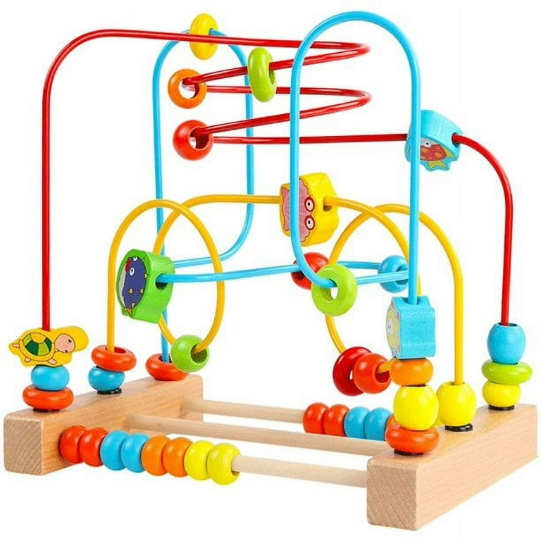 First Bead Maze Roller Coaster Wooden Educational Circle Toy Suitable for Toddlers