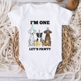 thumbnail image 1 of First Birthday Baby Bodysuit, I'M One Let'S Pawty Dog Bodysuit, Boy Girl 1St Birthday, One Year Puppy Shirt, 1 Year Old Cute Baby Onesie, BABY BODYSUIT LAT 4424, 1 of 3