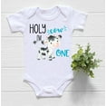 thumbnail image 1 of First Birthday Boy, Holy Cow I'M One Bodysuit, Farm Birthday Shirt, One Shirt, Birthday Outfit Boy, Cute Cow Baby Bodysuit, Cow Birthday Tee Cool Baby Clothing, BABY BODYSUIT LAT 4424, 1 of 3