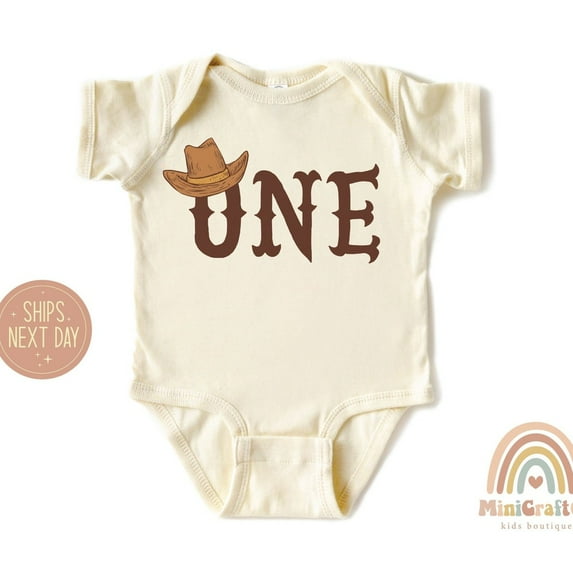 First Birthday Cowboy Shirt, One Birthday Wild West Shirt, One Rodeo Baby Bodysuit, One Country Boy Shirt, First Birthday Western Party Tee Cute Baby Onesie, BABY BODYSUIT LAT 4424