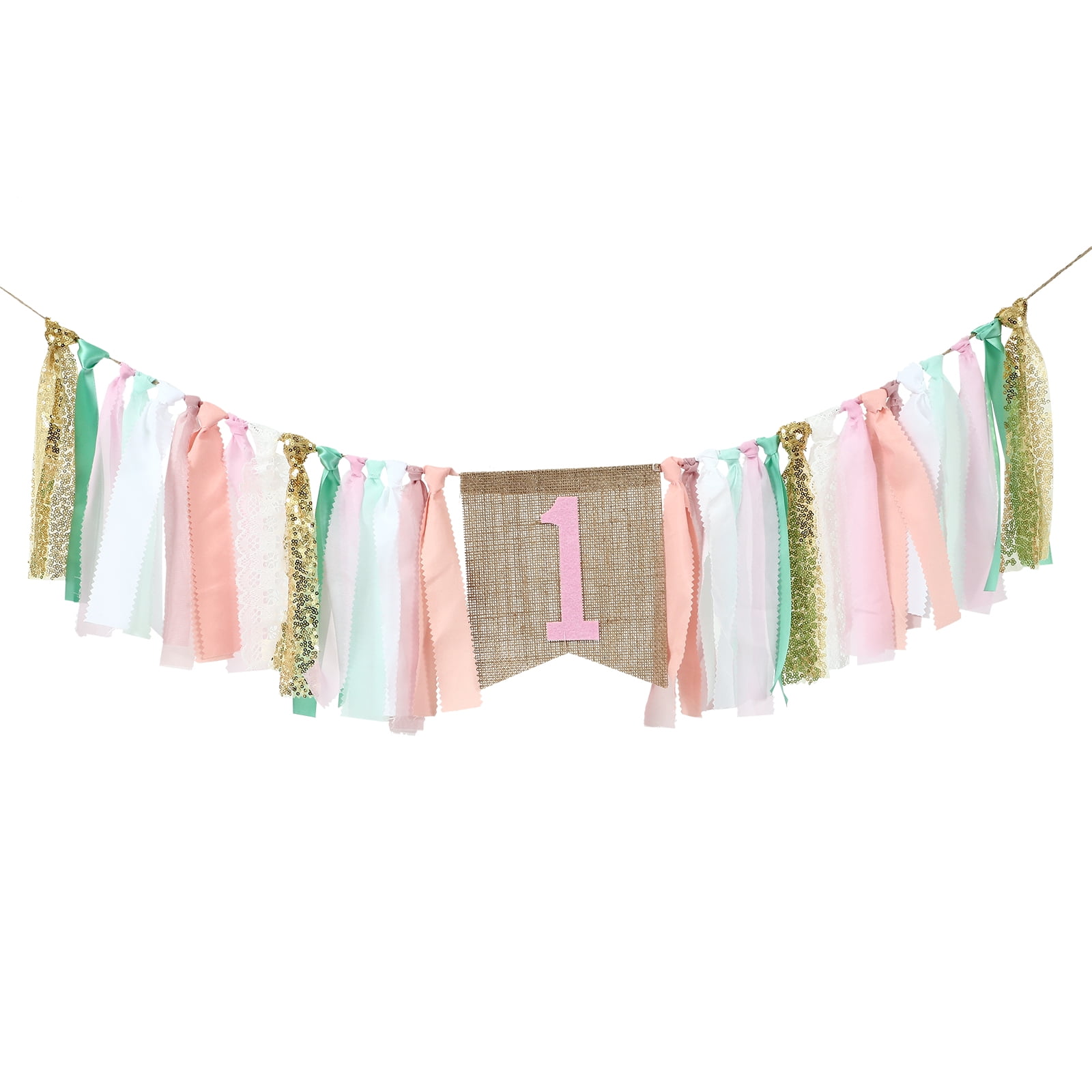 First Birthday Decorations High Chair Banner Baby 1st Birthday ...