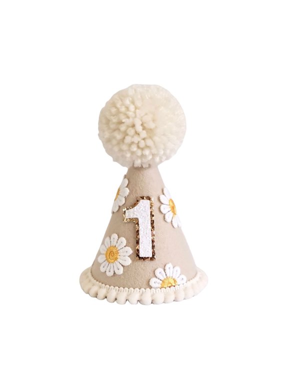First Birthday Hat for Baby Girls Boys, Comfortable Felt Shower Party Hats Great Headwear Photo Props for Special Day