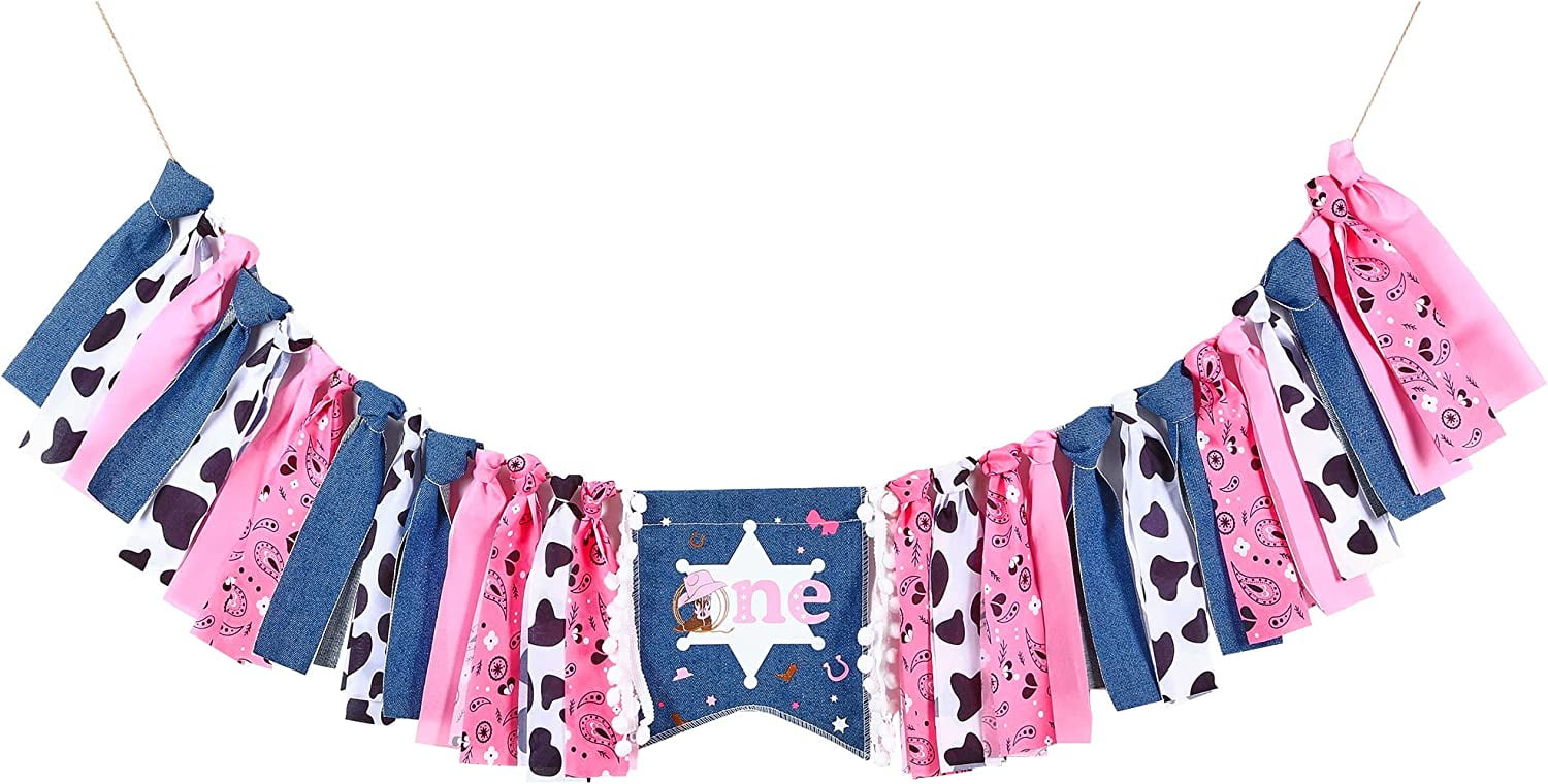 First Birthday Highchair Banner Girl Cowgirl High Chair Banner, My First Rodeo Birthday Party